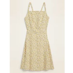 Old Navy Ditsy Floral Linen Blend Fit And Flare Cami Sun Dress